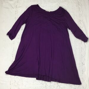 LOVE IN  3/4 sleeve Swing Midi Dress Royal Purple size 1X